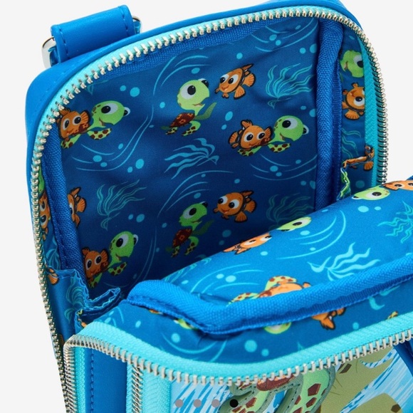 Loungefly Finding Nemo Crush Squirt Turtle Crossbody Bag & Coin Purse Set - Picture 3 of 5